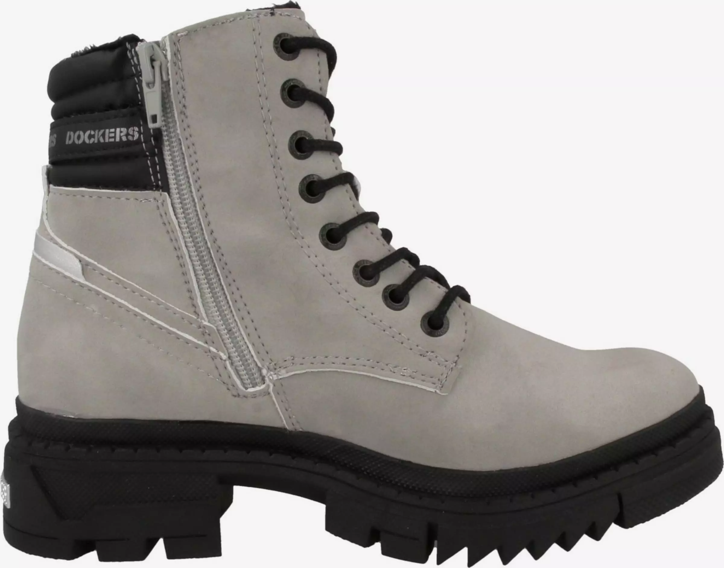 Dockers By Gerli Enkellaarsjes Veterlaarsjes Dames Grijs 4 Dockers By Gerli Enkellaarsjes Veterlaarsjes Dames Grijs - Afbeelding 4